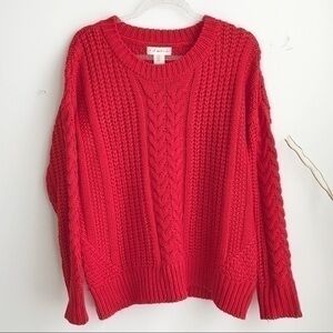 Red cozy knit sweater